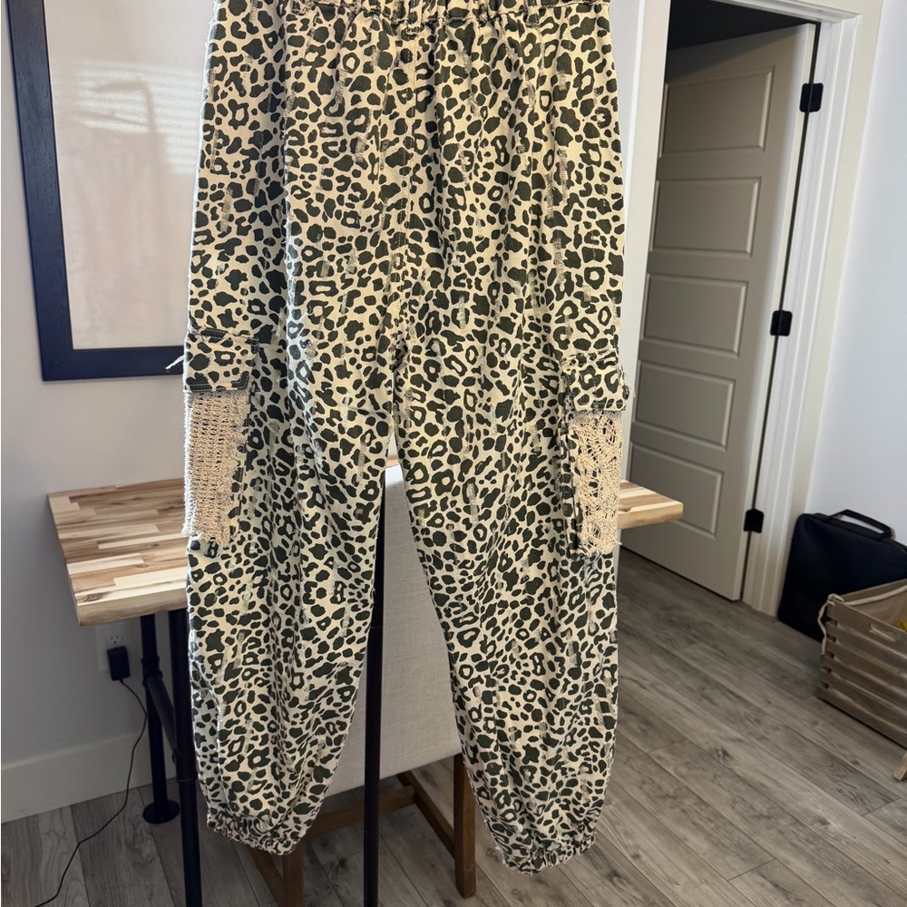 POL Leopard Patchwork Joggers NWOT - image 6